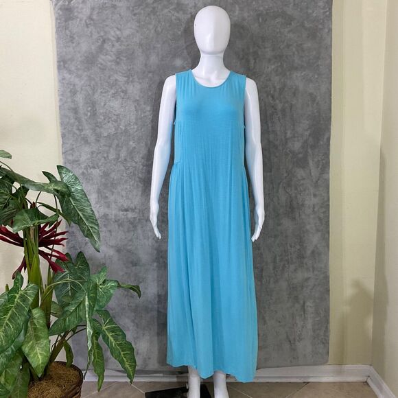 Jill J. Jill Tank Dress Women's M Blue Long Maxi Sleeveless stretch jersey knit - Picture 1 of 9